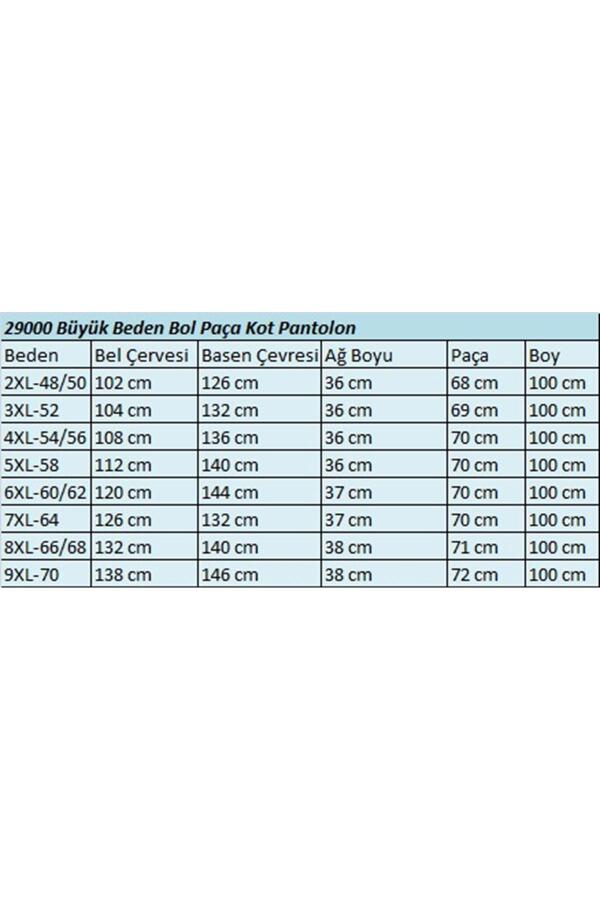 29000 Büyük Beden Bol Paça Kot Pantolon - Açık Lacivert - 2