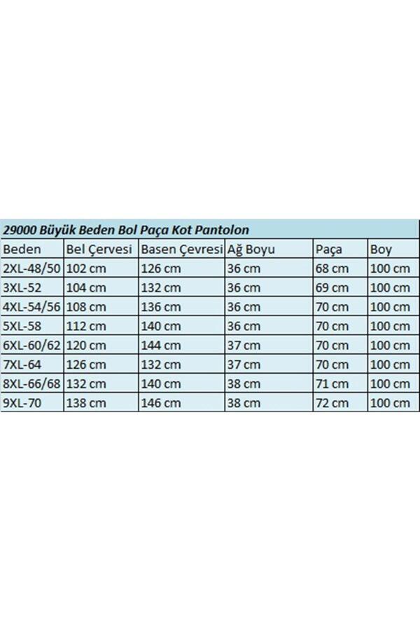 29000 Büyük Beden Bol Paça Kot Pantolon - Mavi - 2