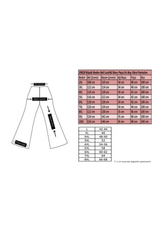 29020 Büyük Beden Beli Lastikli Boru Paça En Boy Pantolon - Vizon - 2