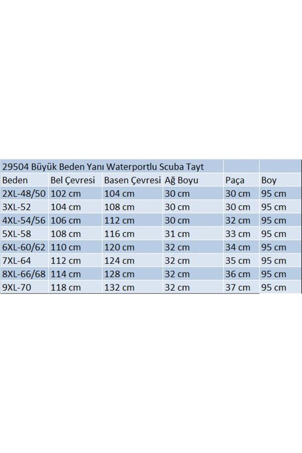 29504 Büyük Beden Yanı Waterportlu Scuba Tayt-Bordo - 2