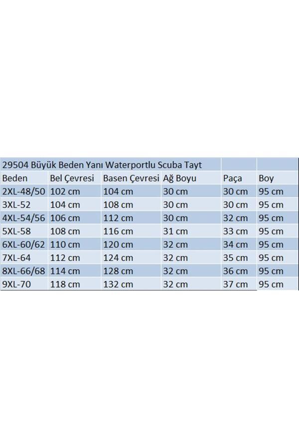 29504 Büyük Beden Yanı Waterportlu Scuba Tayt-İndigo - 2