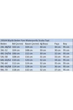 29504 Büyük Beden Yanı Waterportlu Scuba Tayt-Zümrüt - 2