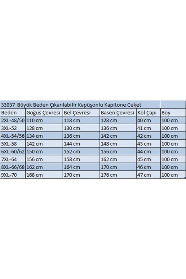 33037 Büyük Beden Çıkarılabilir Kapüşonlu Kapitone Ceket-Bej - 2