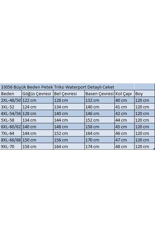 33056 Büyük Beden Petek Triko Waterport Detaylı Ceket -Taba - 2