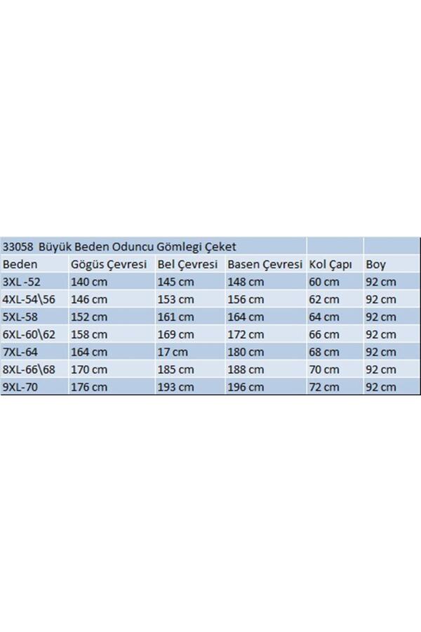 33058 Büyük Beden Oduncu Fermuarlı Ceket - Kahverengi Kareli - 2