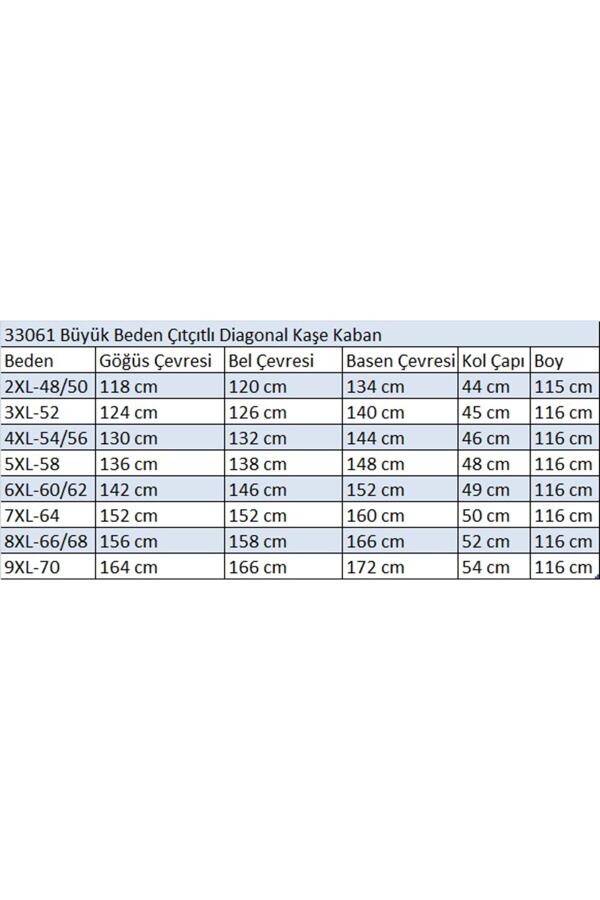 33061 Büyük Beden Çıtçıtlı Diagonal Kaşe Kaban-Siyah - 1