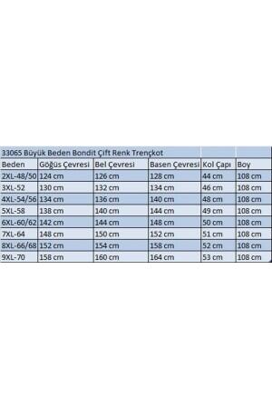 33065 Büyük Beden Bondit Çift Renk Trençkot-Pudra-Vizon - 2