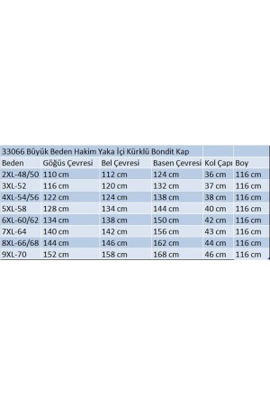 33066 Büyük Beden Hakim Yaka İçi Kürklü Bondit Kap-Siyah - 2