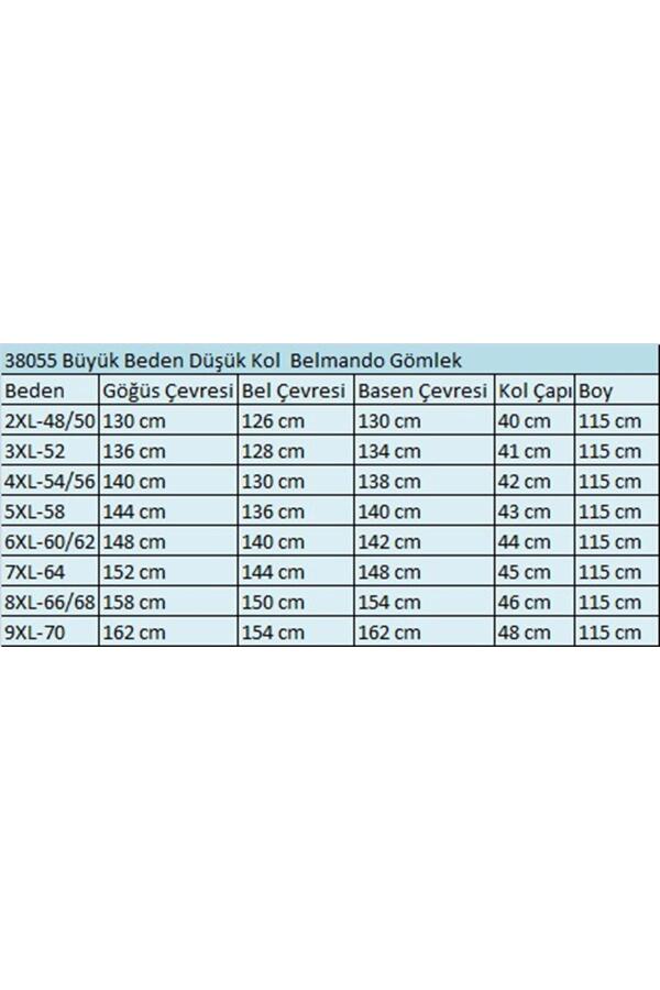 38055 Büyük Beden Düşük Kol Belmando Gömlek- Bordo - 2