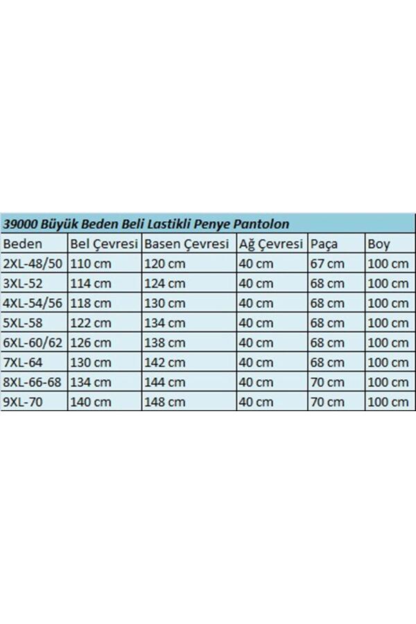 39000 Büyük Beden Yüksek Beli Lastikli Penye Pantolon - Leylak - 2