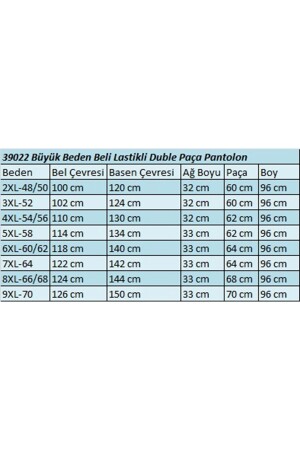 39022 Büyük Beden Beli Lastikli Duble Paça Pantolon - Haki - 2