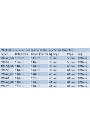39043 Büyük Beden Beli Lastikli Duble Paça Scuba Pantolon-Zümrüt - 2