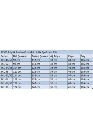 39503 Büyük Beden Kristal İki İplik Eşofman Altı -Bordo - 2