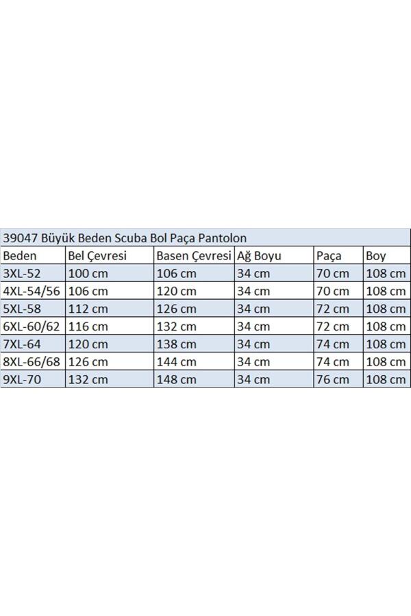 49008 Büyük Beden Scuba Çimalı Pantalon - Bordo - 2