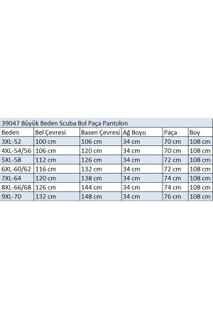 49008 Büyük Beden Scuba Çimalı Pantalon - Siyah - 2