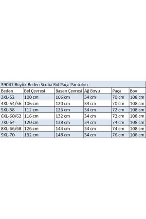 49008 Büyük Beden Scuba Çimalı Pantalon - Siyah - 2