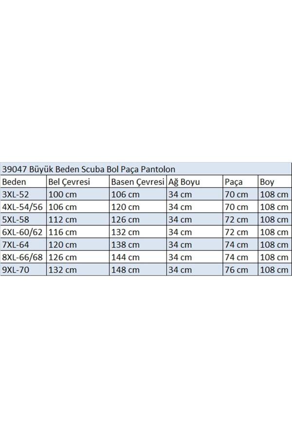 49012 Büyük Beden Çimalı Keten Airobin Pantalon -Saks - 2