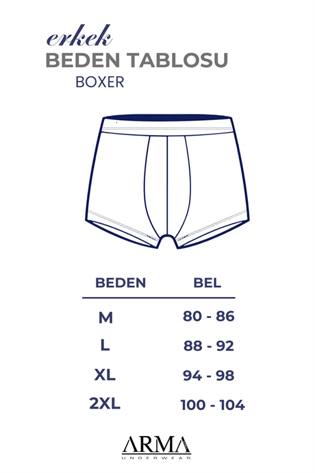 6'lı Paket Desenli Erkek Boxer Likralı Esnek Kumaş - 2