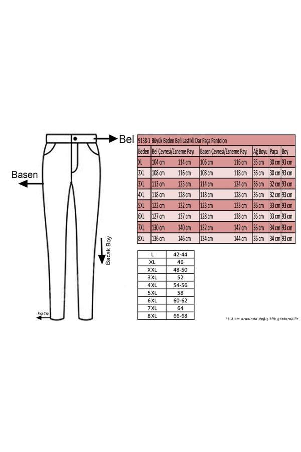 9138-1 Büyük Beden Beli Lastikli Alt Püsküllü Kot Pantolon-Beyaz - 2