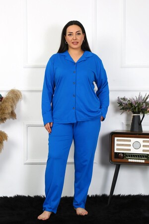 Angelino Underwear Women's Large Size Cotton Pocket Buttoned Saks Pajama Set 202401 - 1