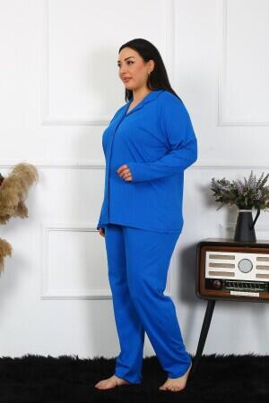 Angelino Underwear Women's Large Size Cotton Pocket Buttoned Saks Pajama Set 202401 - 5