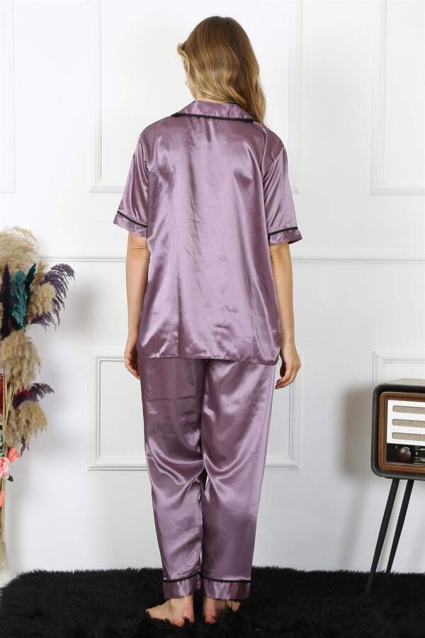 Angelino Underwear Women's Plus Size Purple Satin Pajama Set 10303 - 4