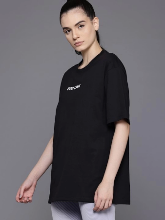 Baskılı Oversize T-shirt - Siyah - 2