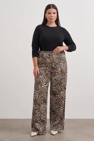 Beli Lastikli Leopar Desenli Pantolon - 2