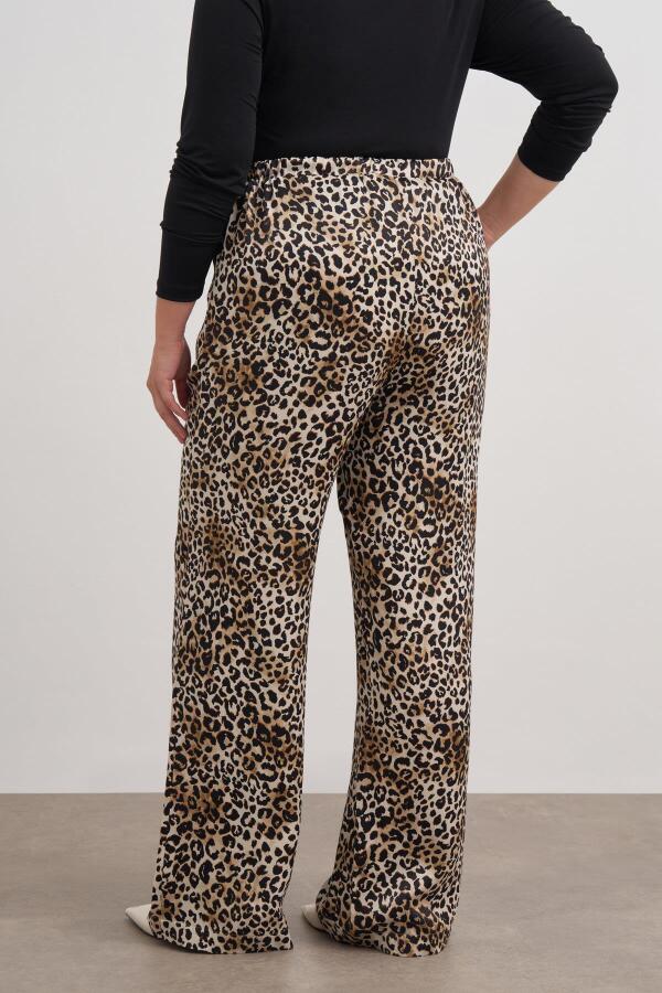 Beli Lastikli Leopar Desenli Pantolon - 6