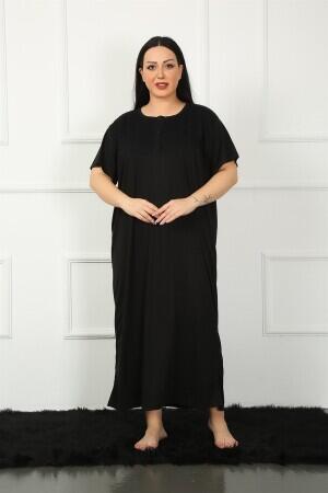 Lace Short Sleeve Black Mother Nightgown 1348 - 1