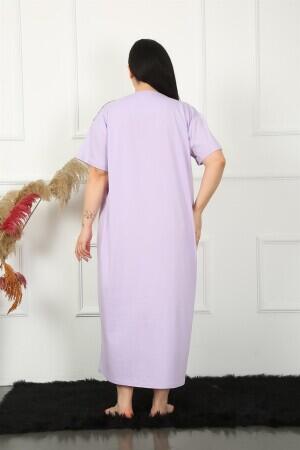 Lace Short Sleeve Lilac Mother Nightgown 1348 - 7