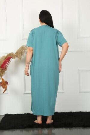 Lace Short Sleeve Petrol Mother Nightgown 1348 - 6