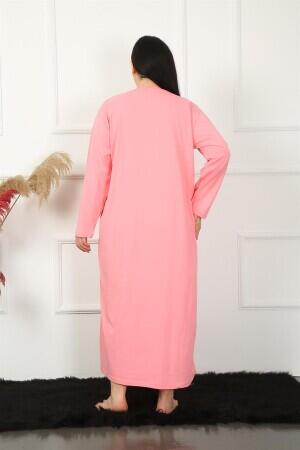 Long Sleeve Lace Salmon Mother Nightgown 1355 - 3