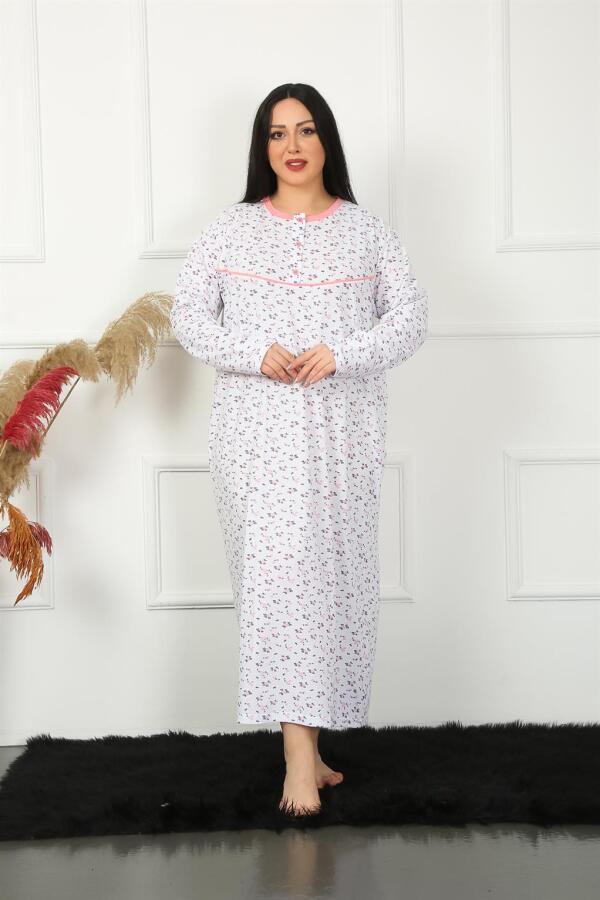 Long Sleeve White Mother Nightgown 1356 - 1