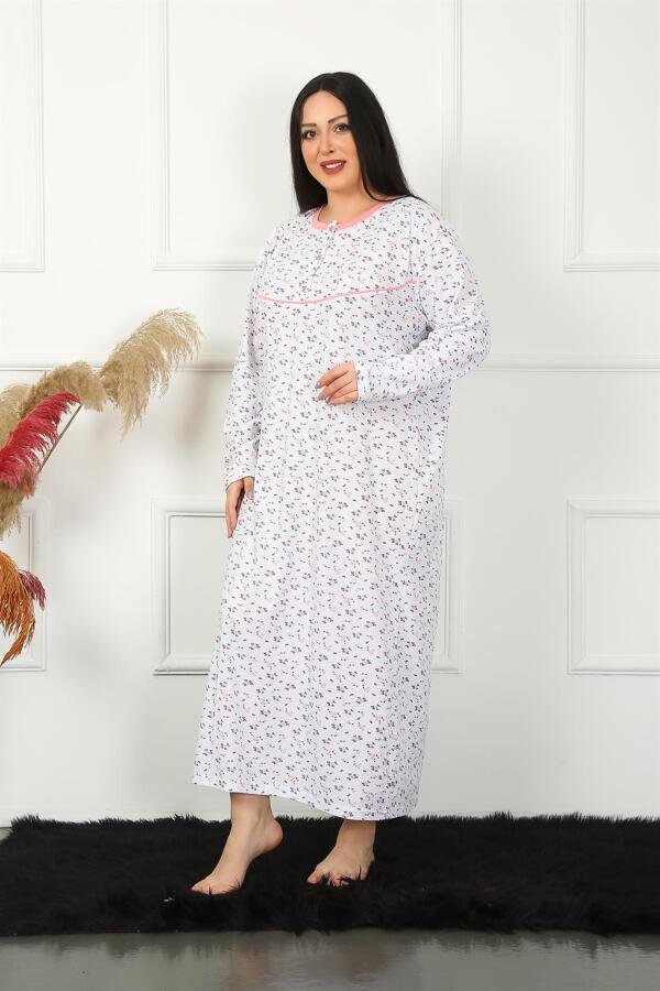 Long Sleeve White Mother Nightgown 1356 - 2