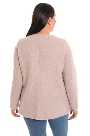 Plus Size Chanel Buttoned Beige Jacket - 4