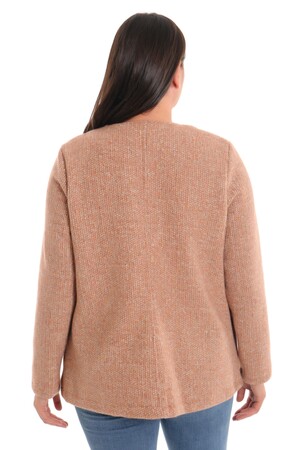 Plus Size Chanel Buttoned Camel Jacket - 4