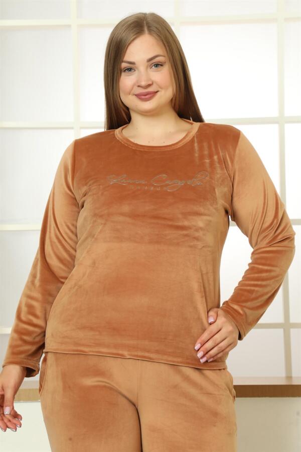 Plus Size Women's Velvet Pajama Set 9074 - 2