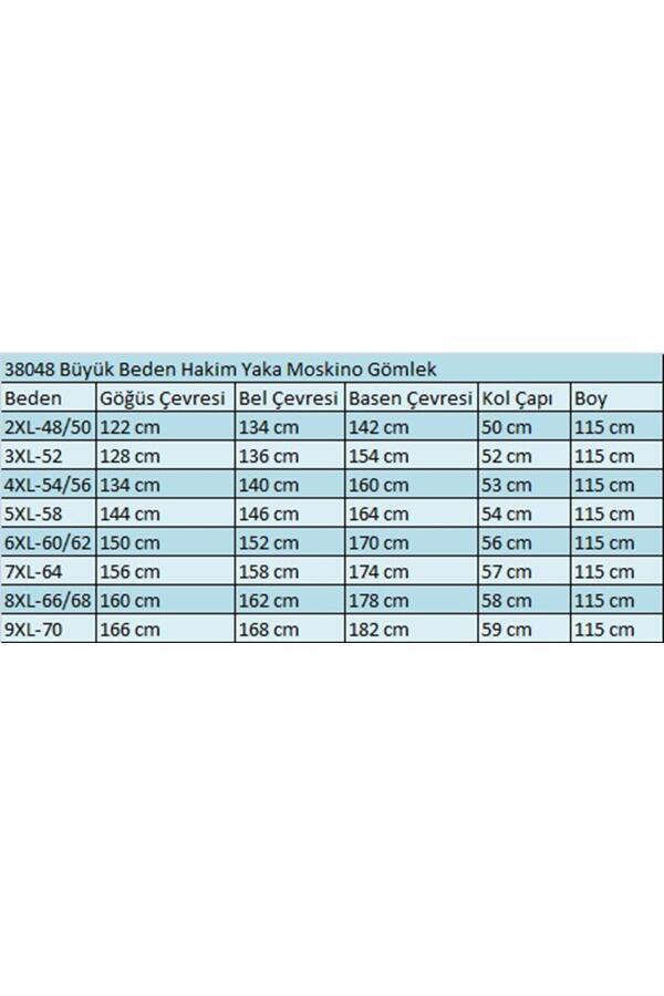 38048 Büyük Beden Hakim Yaka Moskino Gömlek -Nefti - 2