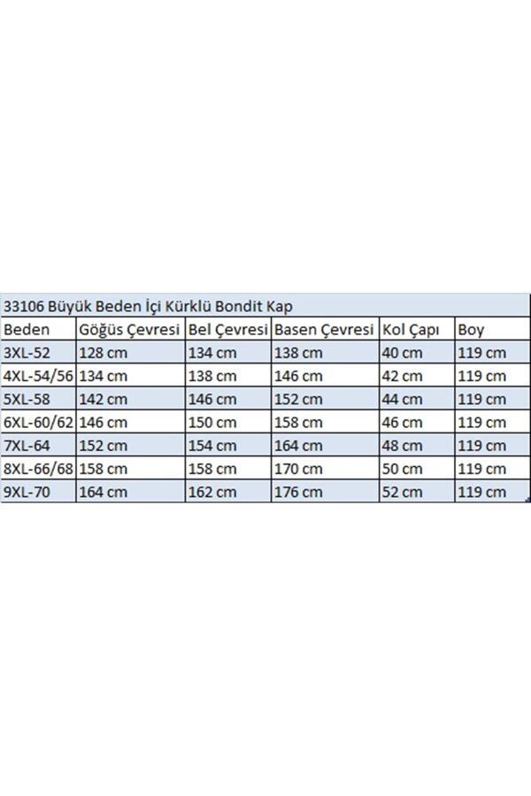 33106 Büyük Beden İçi Kürklü Bondit Kap-Gül Kurusu - 2