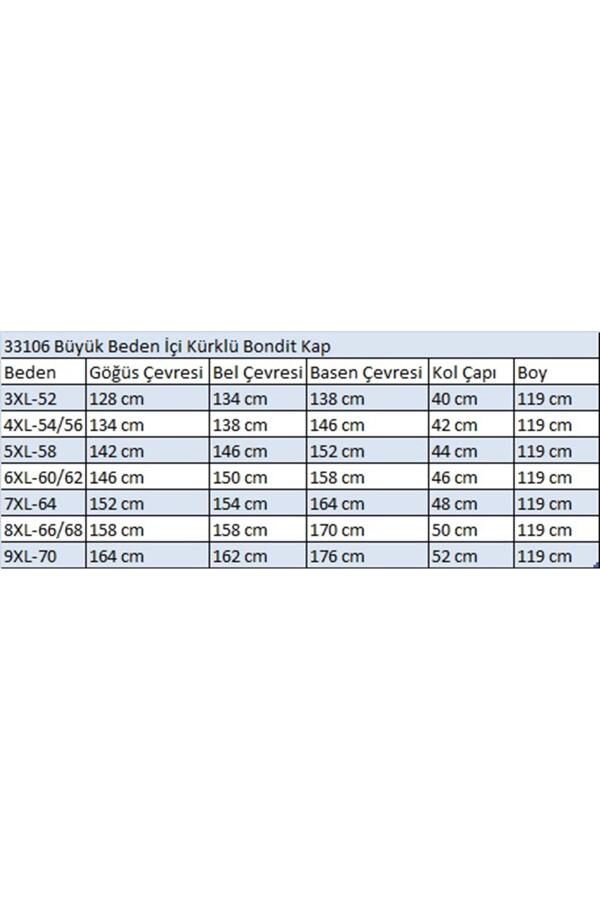 33106 Büyük Beden İçi Kürklü Bondit Kap-Gül Kurusu - 2