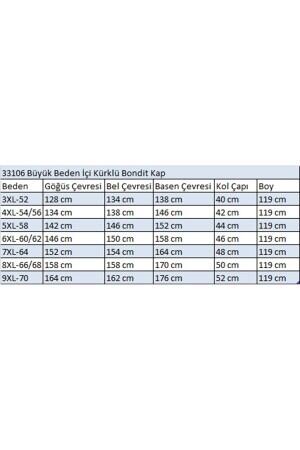 33106 Büyük Beden İçi Kürklü Bondit Kap-Taba - 2