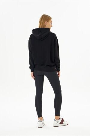 ELLE Sport Black Gilded Women's Hooded Sweatshirt with Pockets - 6