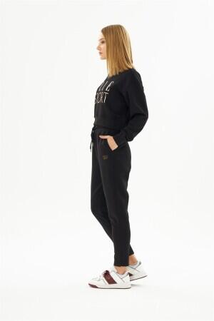 ELLE Sport Black Gilt Women's Crop Sweatshirt - 5