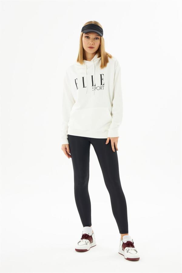 ELLE Sport Siyah Baskılı Cepli Kadın Kapüşonlu Sweatshirt - 4