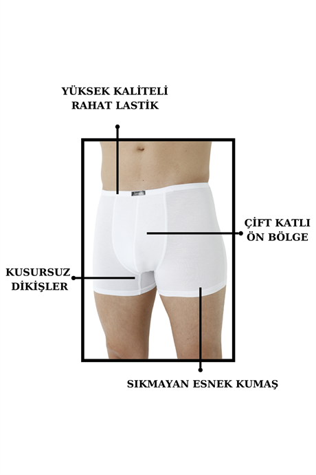 Erkek Bambu Boxer Füme İnce Bel Lastikli 5'li Paket - 11