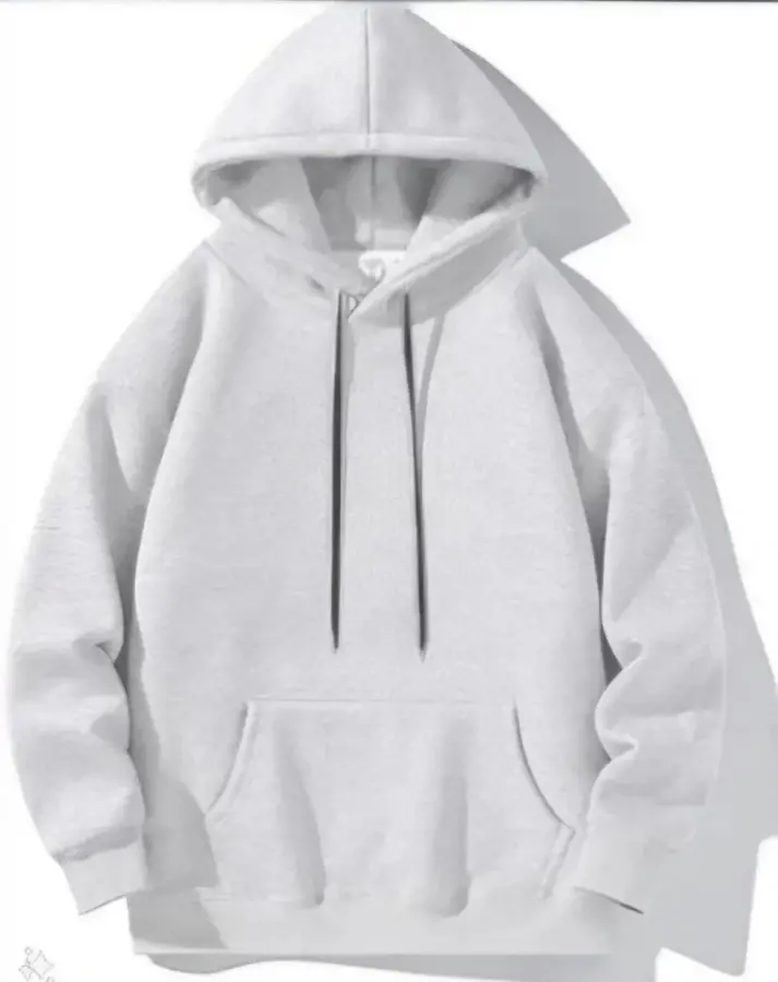 Erkek Uzun Kol Kapşonlu Basic Sweatshirt Hoodie - Gri - 2