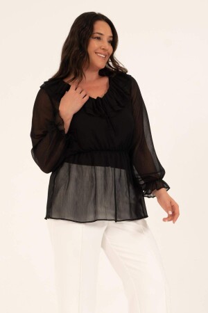 Flounce Chiffon Romantic Blouse - 2