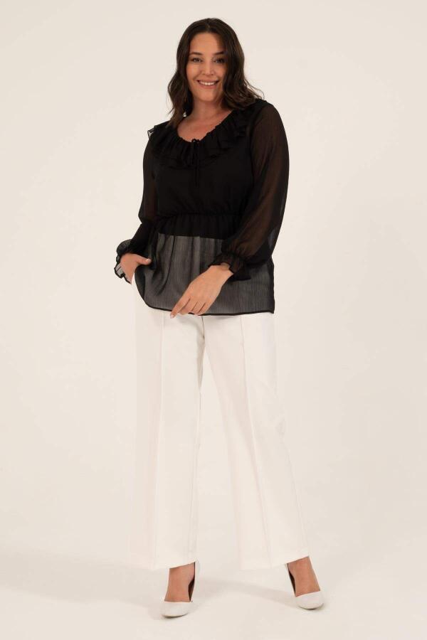 Flounce Chiffon Romantic Blouse - 3