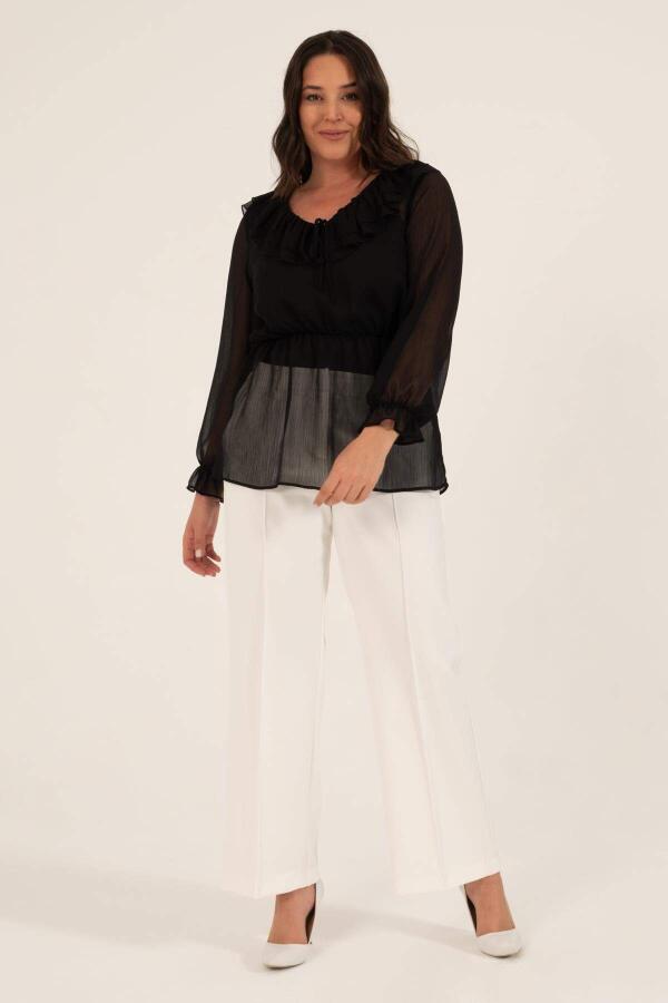 Flounce Chiffon Romantic Blouse - 4